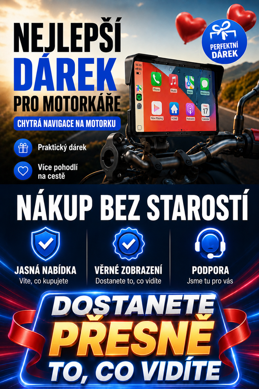 7″ motocyklový displej s CarPlay a navigací