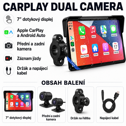 7″ motocyklový displej s CarPlay a navigací